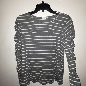 STRIPPED LONG SLEEVE TOP